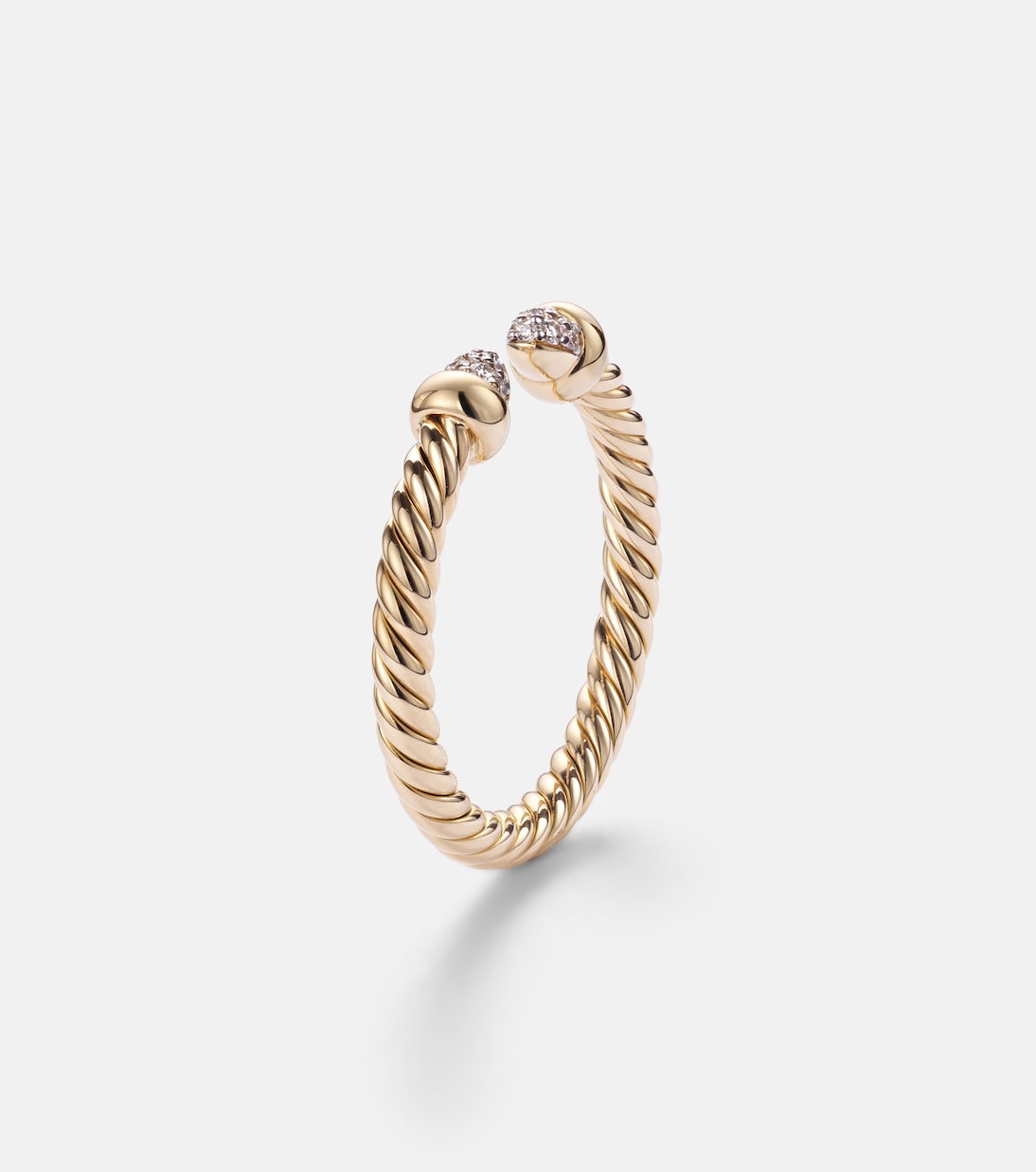 David Yurman Cablespira® Micro 18kt gold ring with diamonds in gold