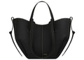 Polène Cyme Mini Edition Textured Black with Ecru Stitching