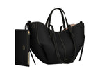 Polène Cyme Mini Edition Textured Black with Ecru Stitching