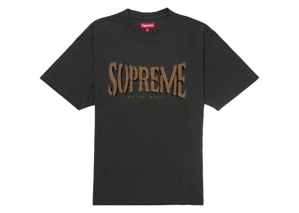 Supreme Flocked Washed S/S Top Black
