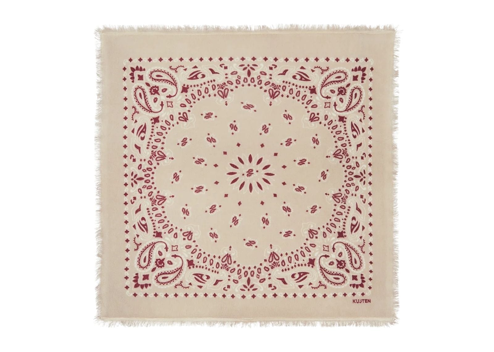 Kujten Small Cashmere Bandana Hachi Bico Oats White
