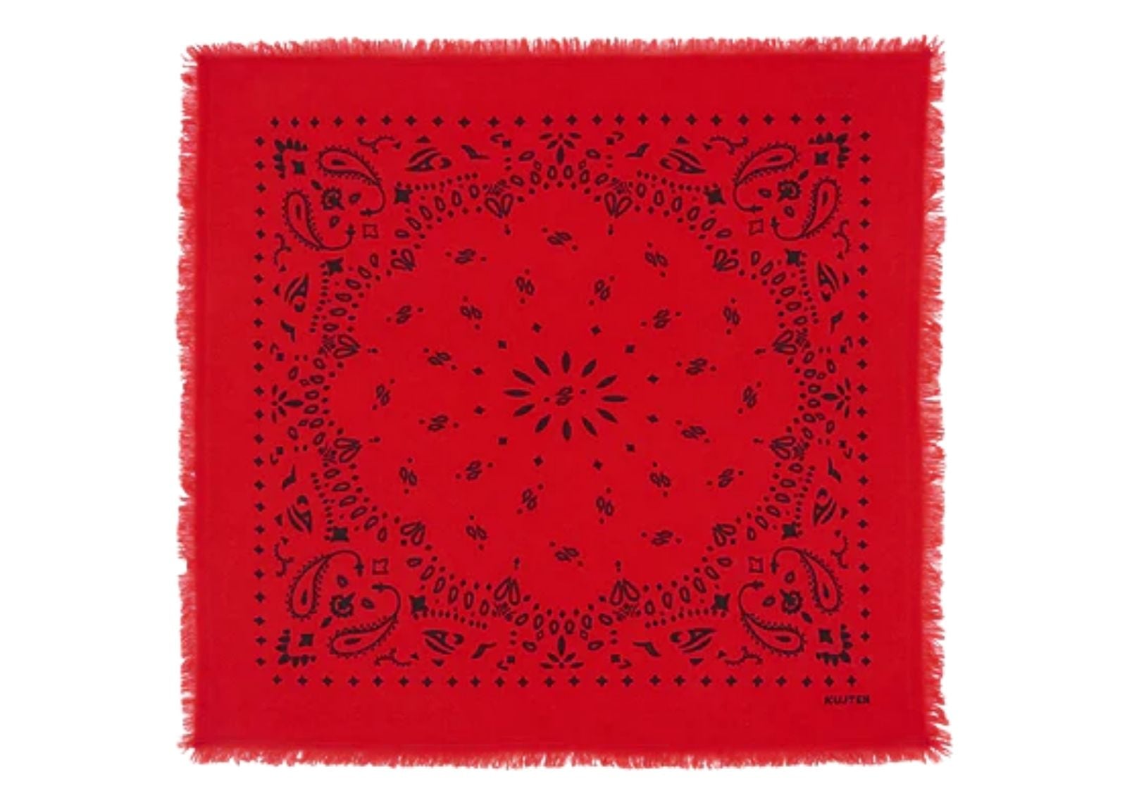 Kujten Small Cashmere Bandana Hachi Coral Red
