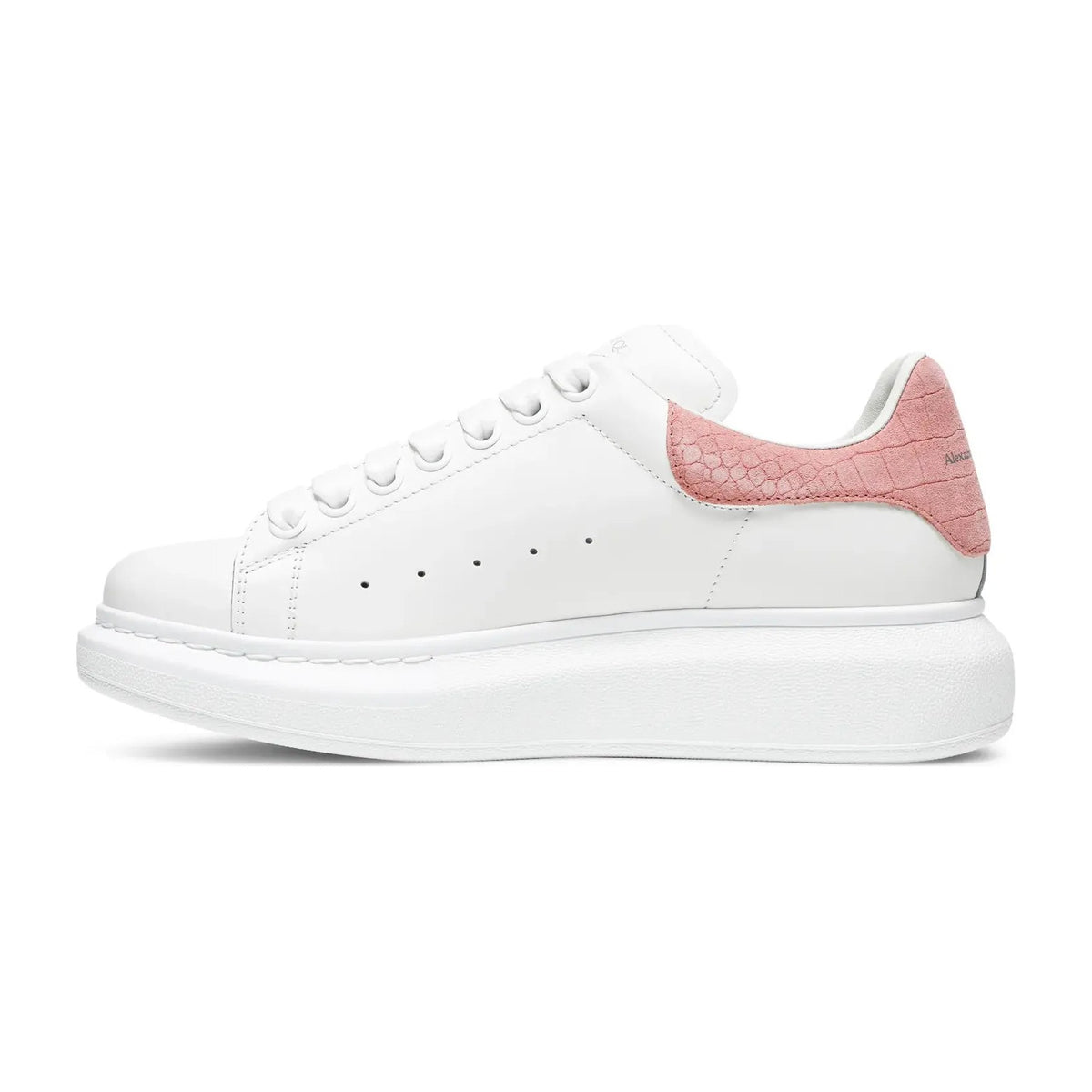 Alexander Mc Queen Oversized Pink Embossed Suede Croco (W)