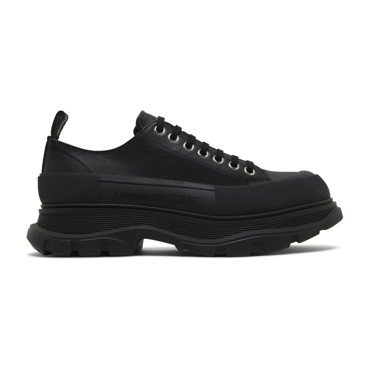 Alexander Mc Queen Tread Slick Low Lace Up Leather Triple Black