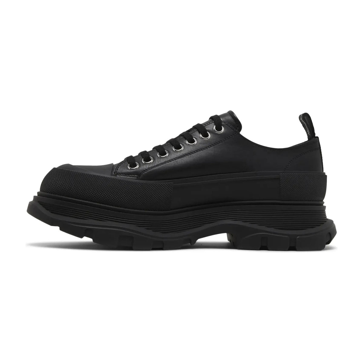 Alexander Mc Queen Tread Slick Low Lace Up Leather Triple Black