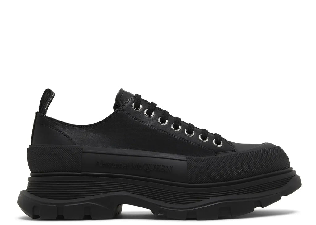 Alexander Mc Queen Tread Slick Low Lace Up Leather Triple Black