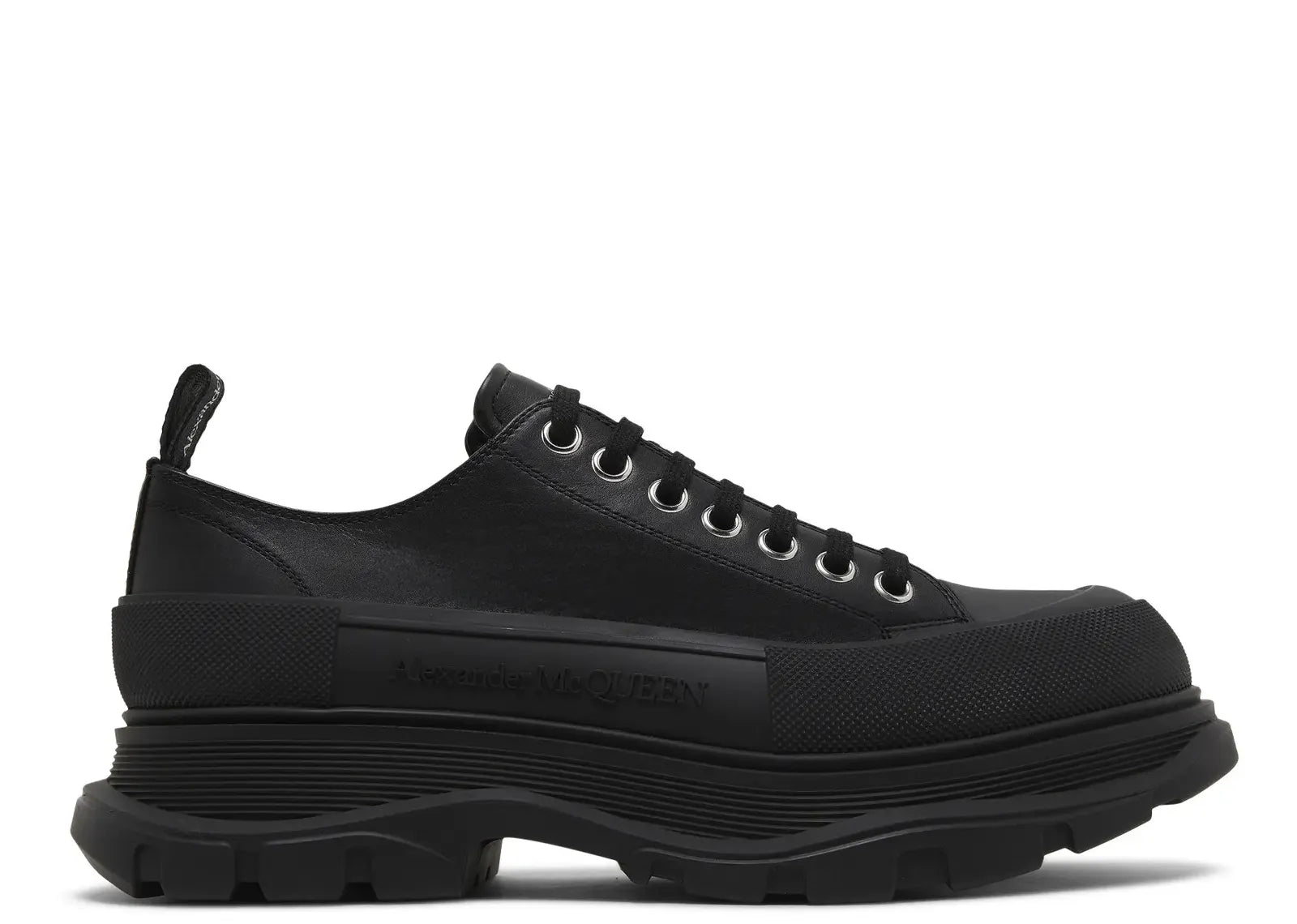 Alexander Mc Queen Tread Slick Low Lace Up Leather Triple Black