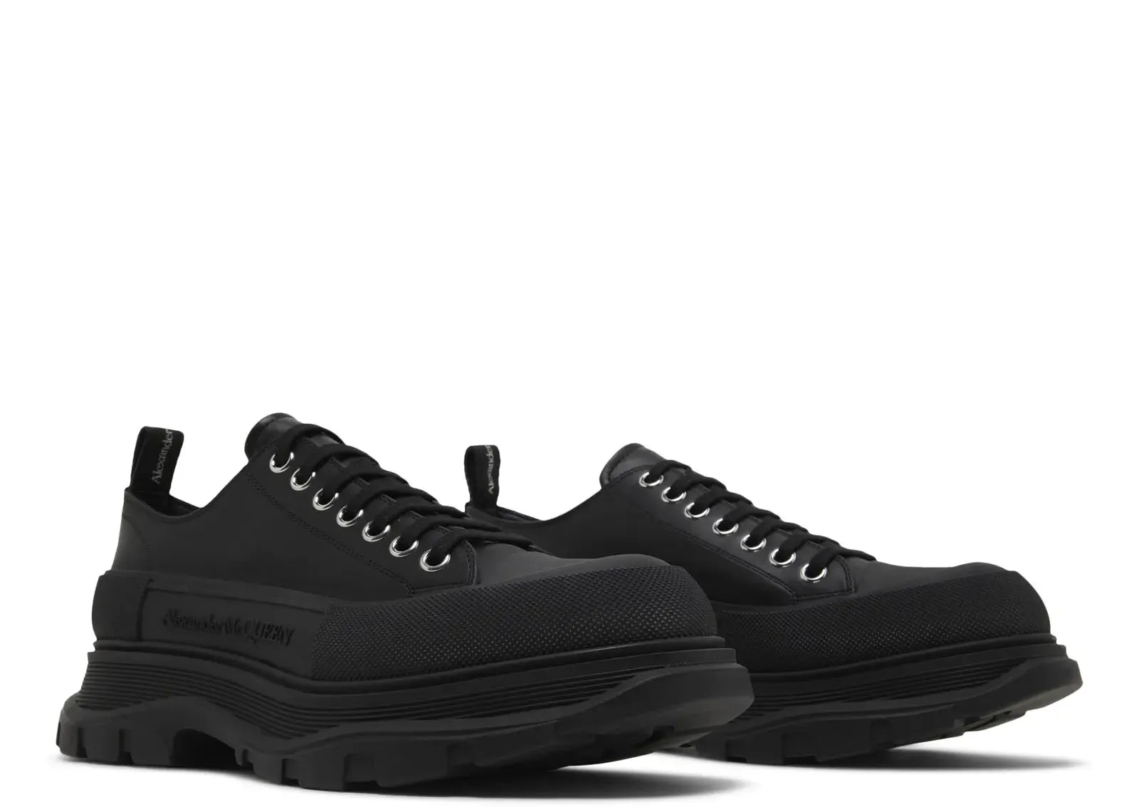 Alexander Mc Queen Tread Slick Low Lace Up Leather Triple Black