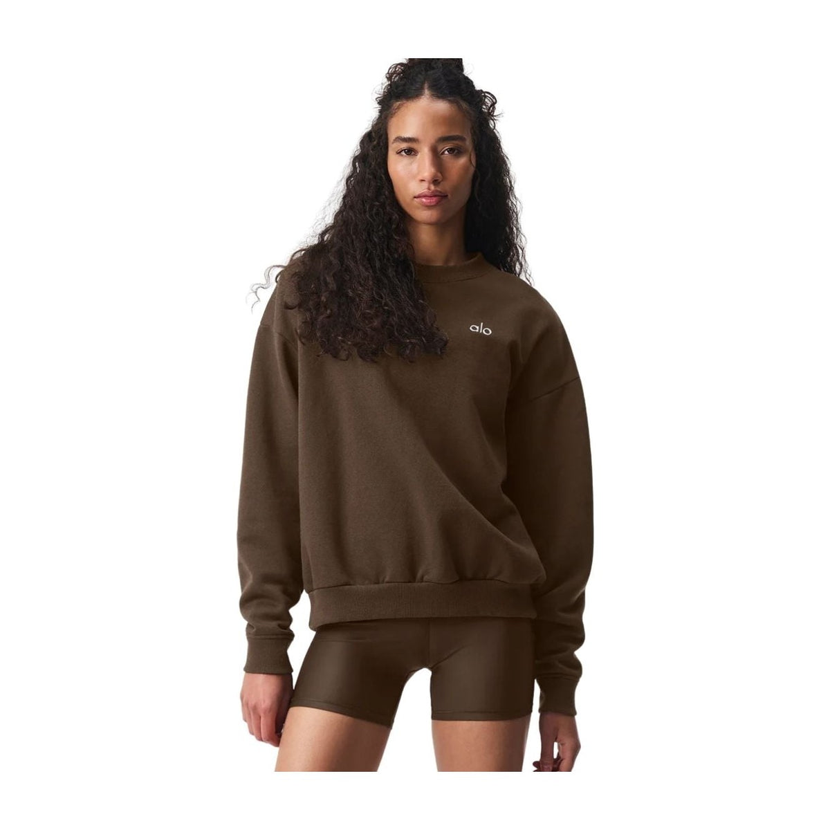 Alo Yoga Accolade Crew Neck Pullover Espresso