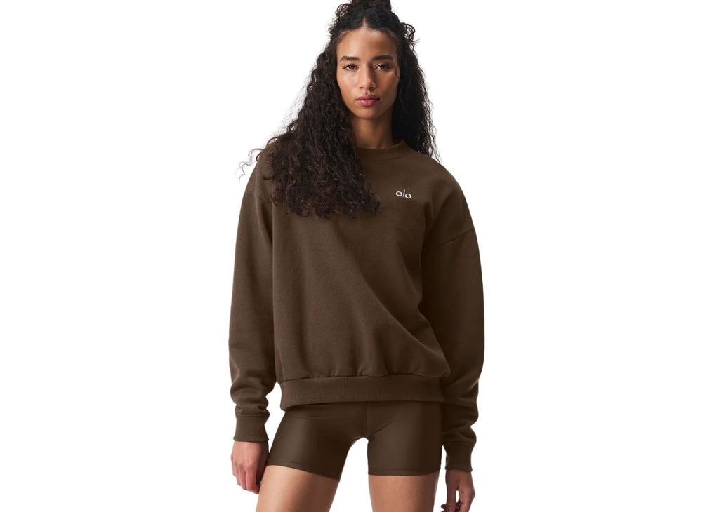 Alo Yoga Accolade Crew Neck Pullover Espresso