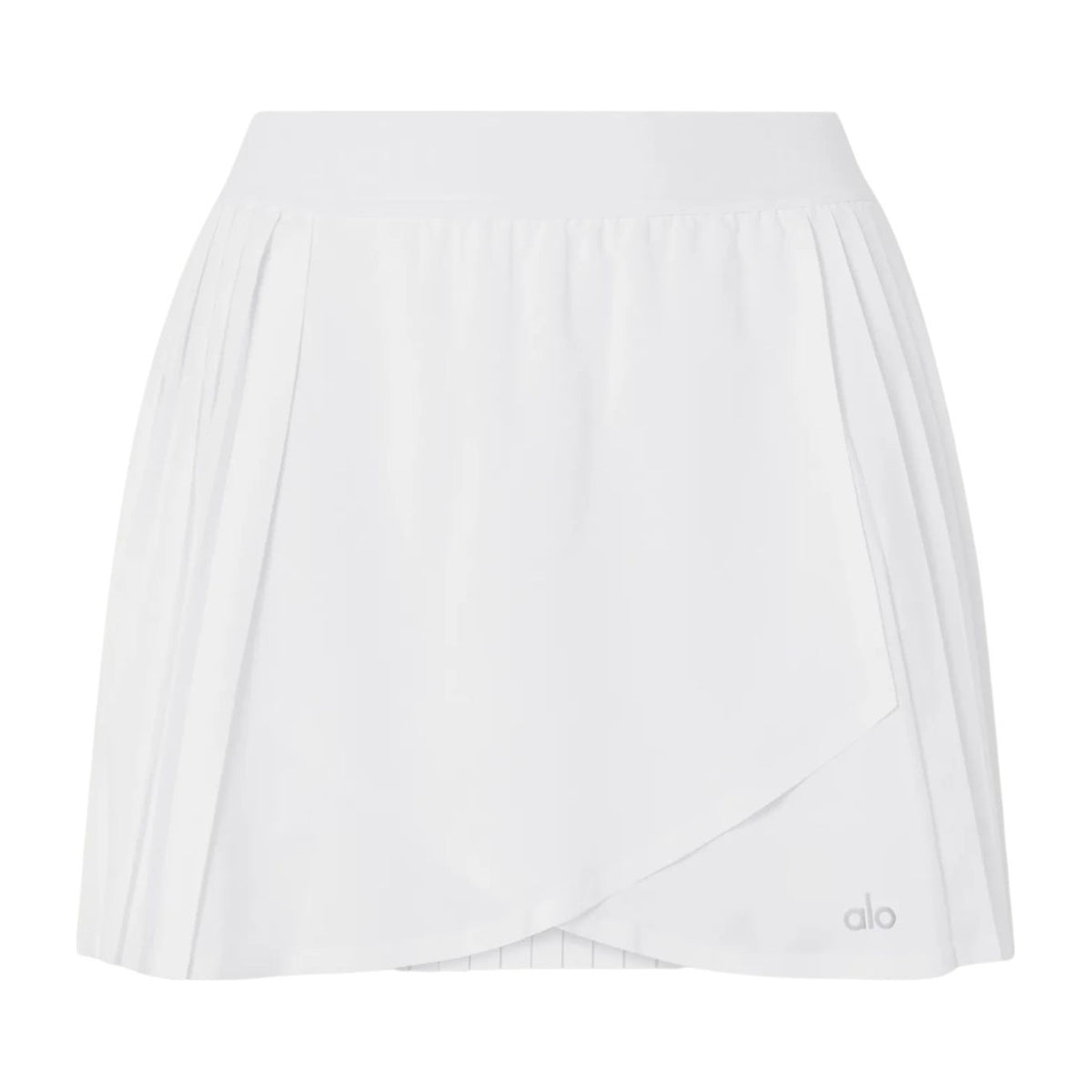 Alo Yoga Aces Wrap-Effect Pleated Tennis Skirt White
