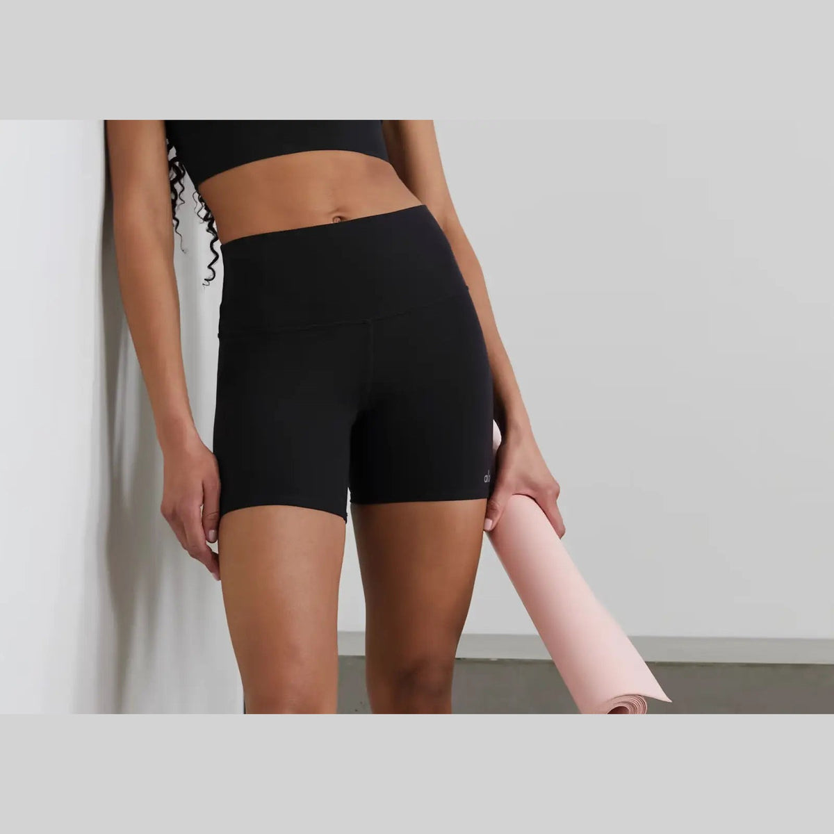 Alo Yoga Airbrush 5" Stretch Cycling Shorts Black
