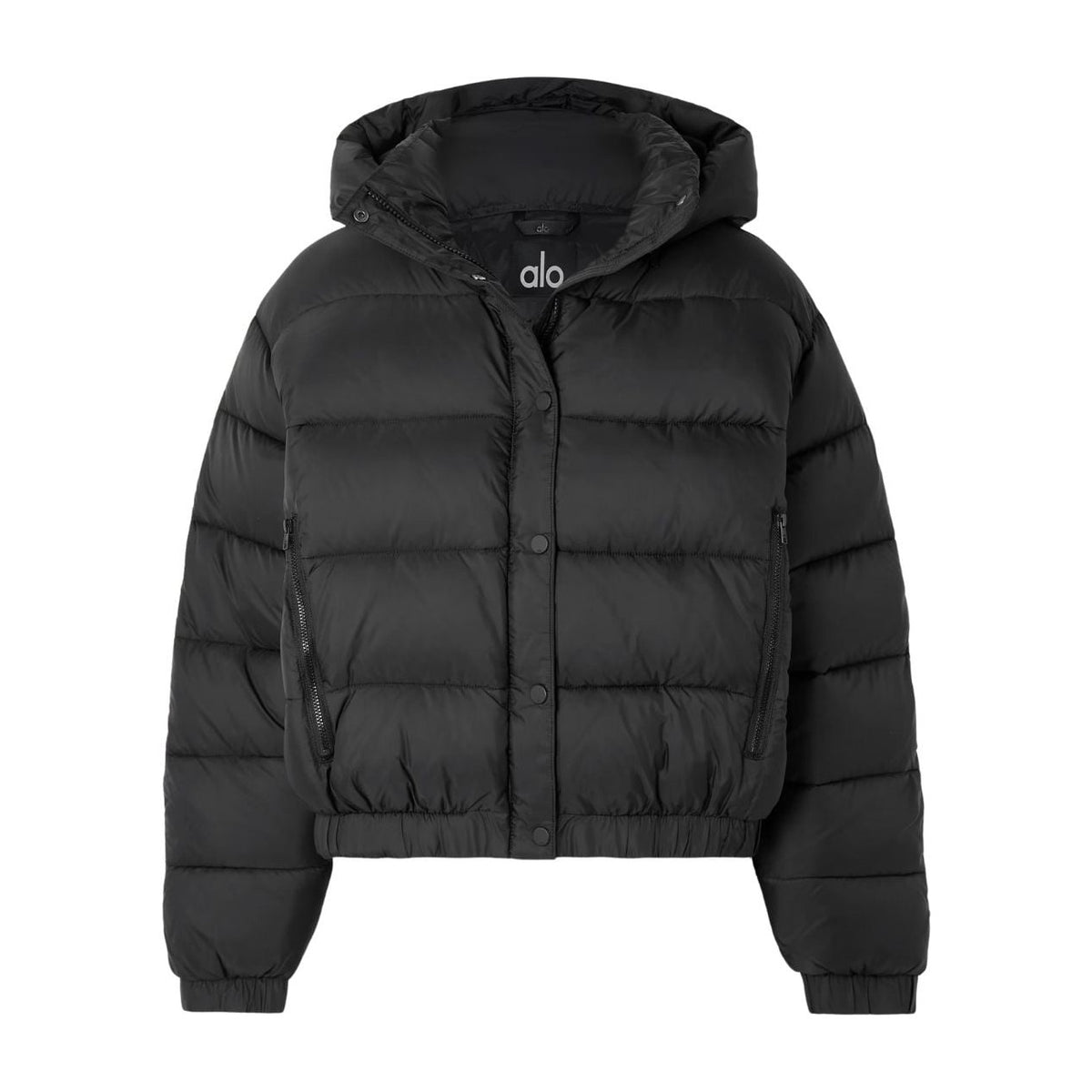 Alo Yoga Aspen Love Hooded Quilted Padded Ripstop Jacket Black