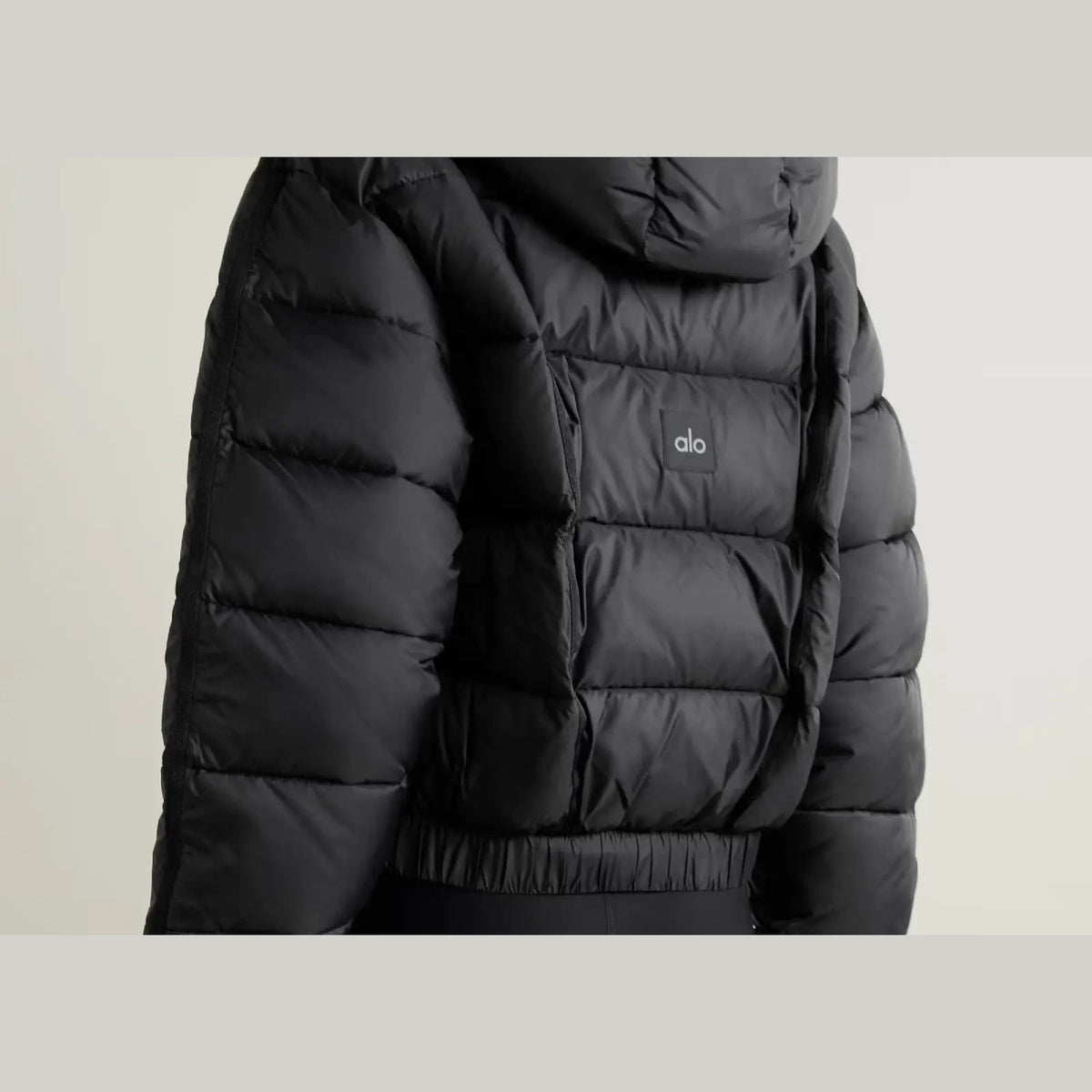 Alo Yoga Aspen Love Hooded Quilted Padded Ripstop Jacket Black