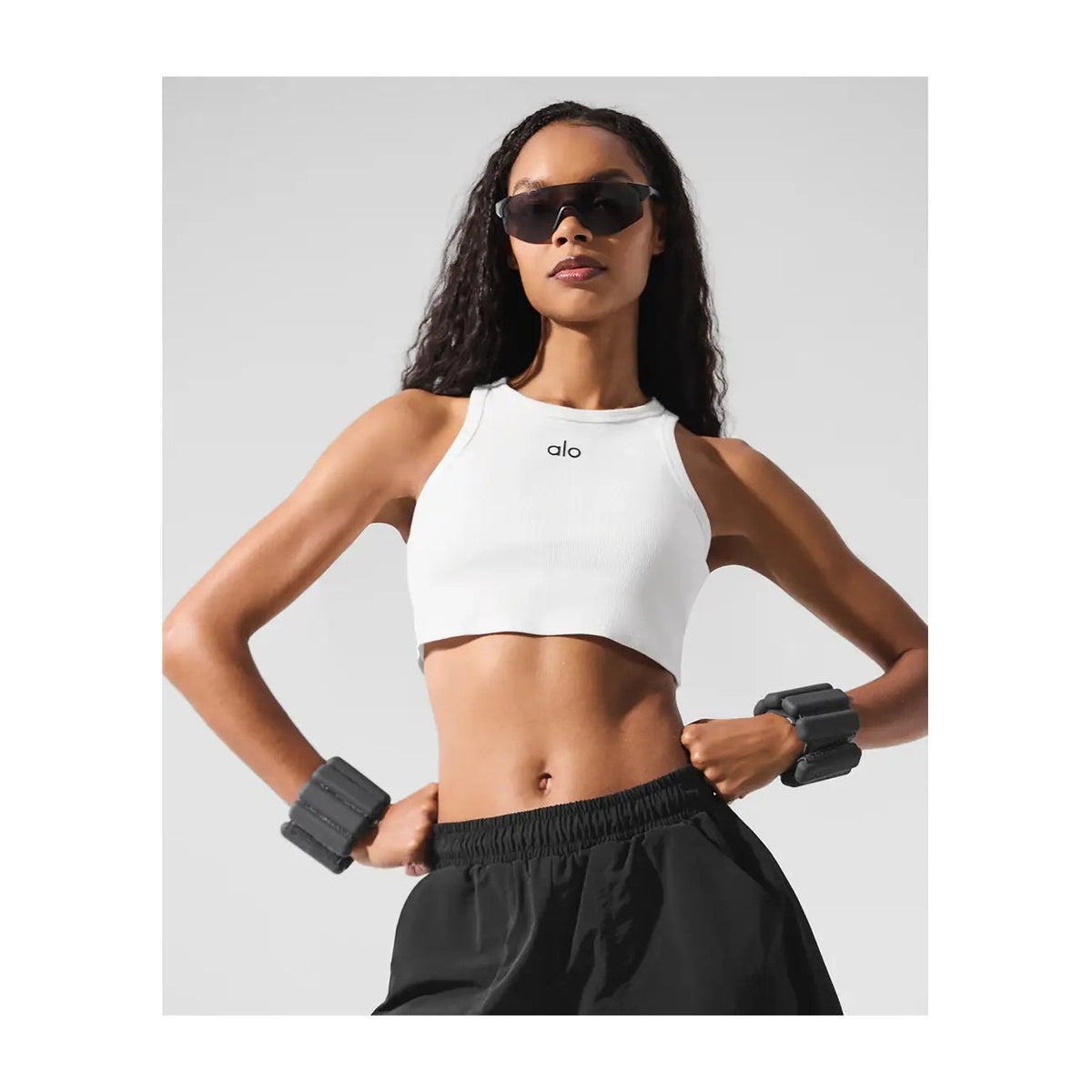 Alo Yoga Aspire Tank White Black