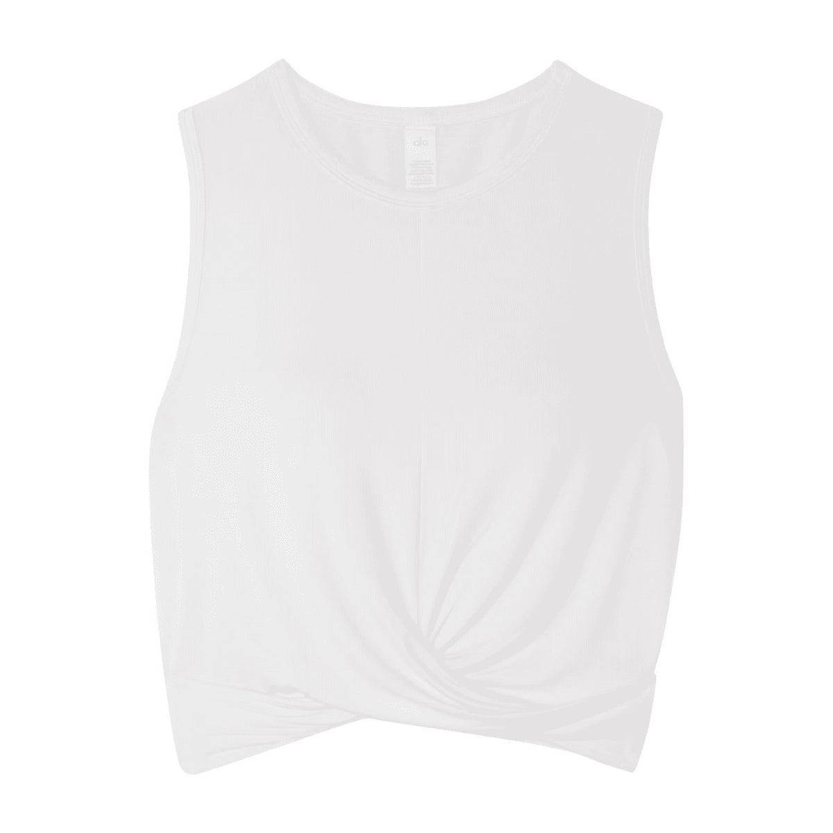 Alo Yoga Cover Cropped Draped Jersey Tank White