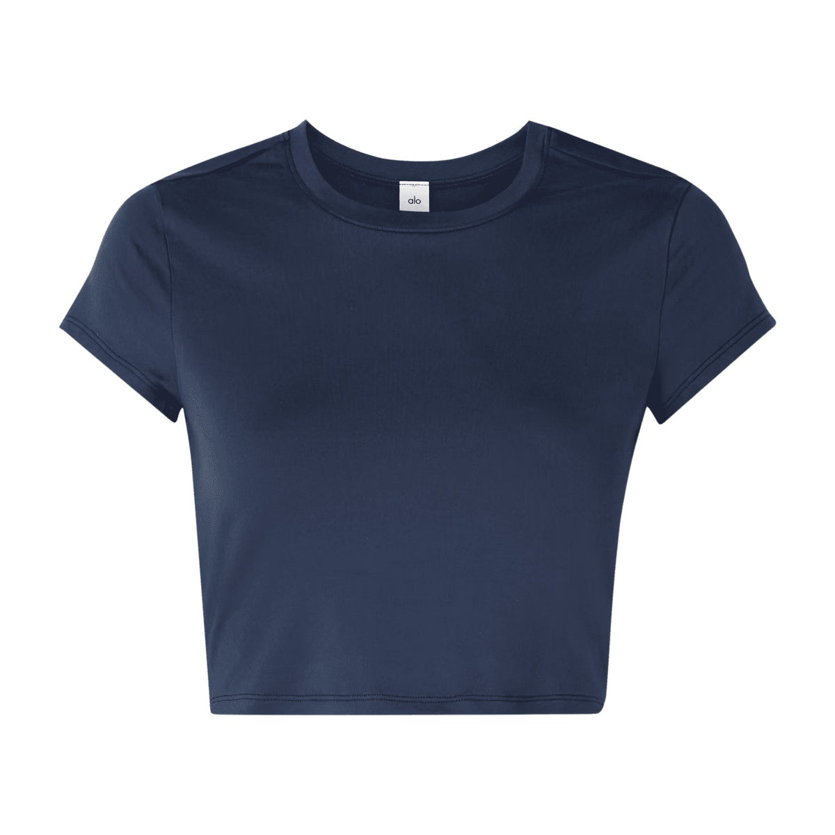 Alo Yoga Finesse Cropped Alosoft Jersey Top Navy