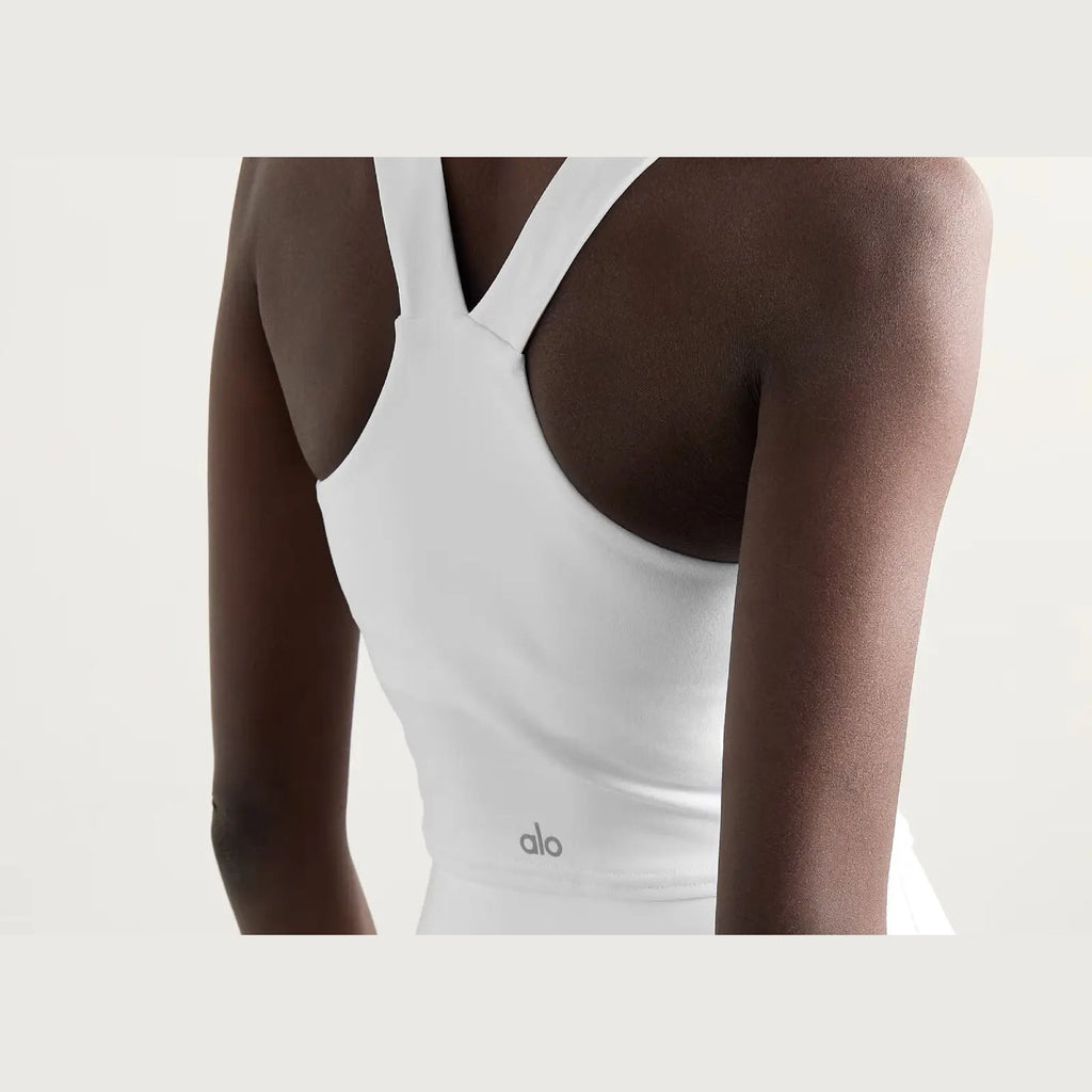 Alo Yoga Real Airbrush Sports Bra White