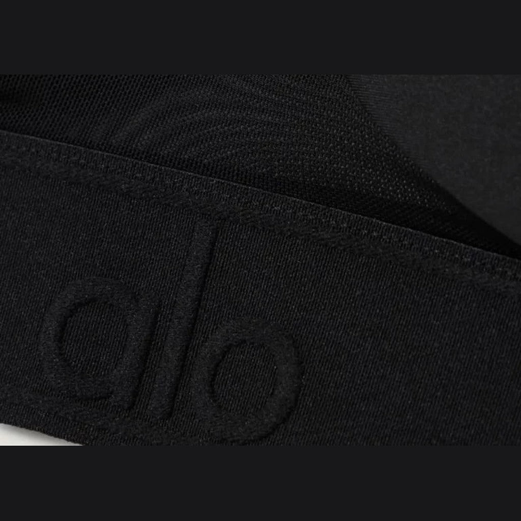 Alo Yoga Rebel Mesh‑Trimmed Airlift Sports Bra Black