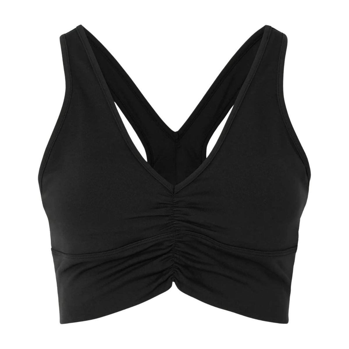 Alo Yoga Wild Thing Ruched Airbrush Sports Bra Black
