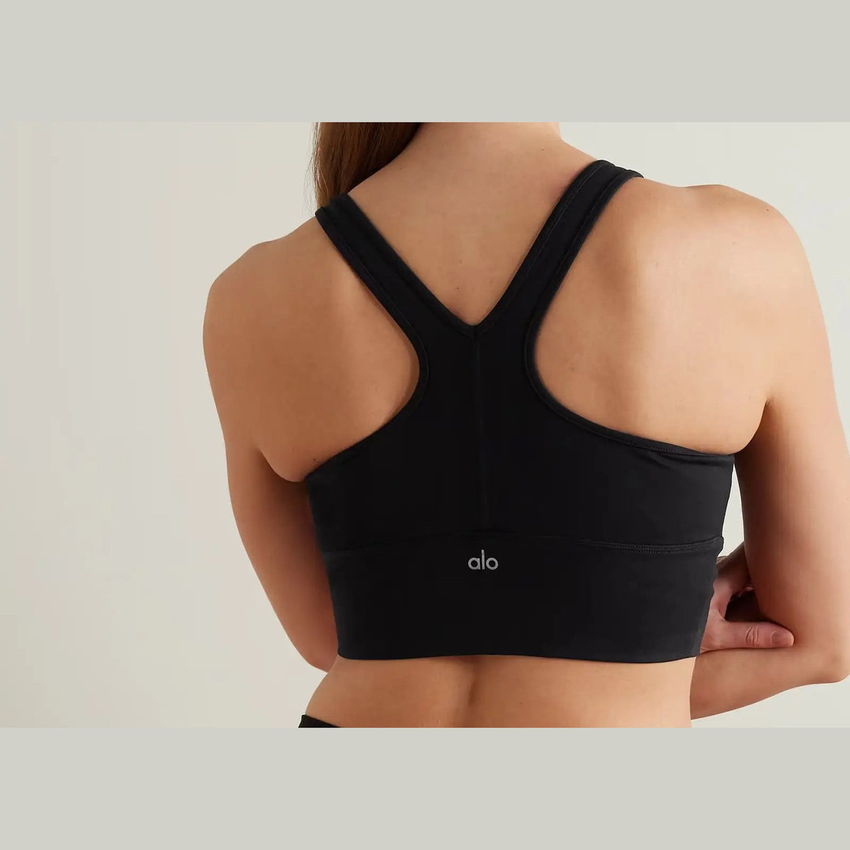 Alo Yoga Wild Thing Ruched Airbrush Sports Bra Black