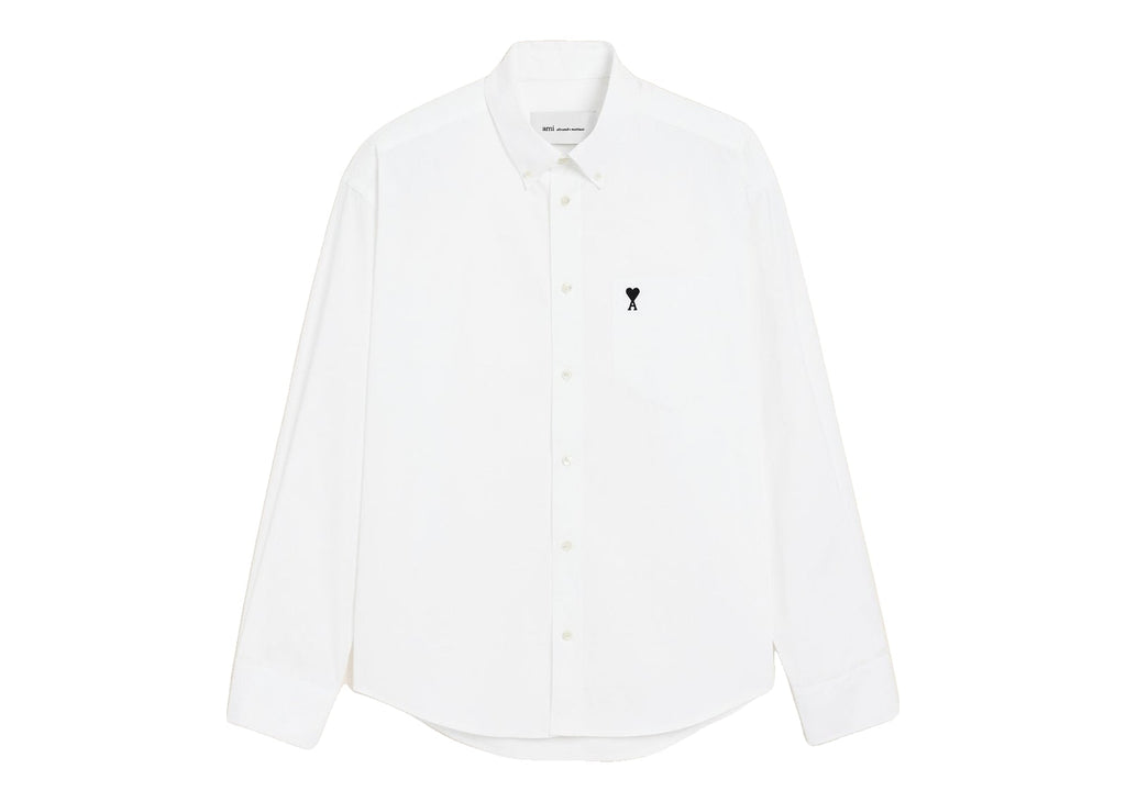 Ami Paris Ami De Coeur Boxy Cotton Shirt White