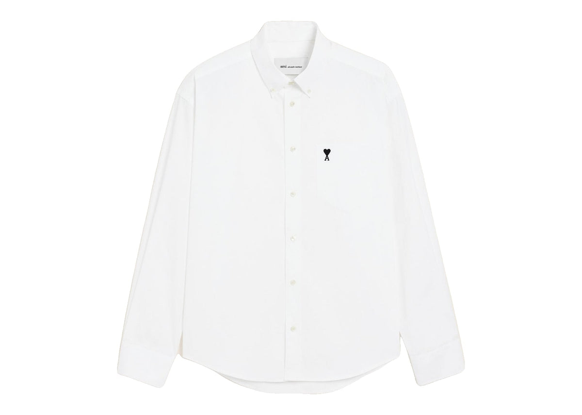 Ami Paris Ami De Coeur Boxy Cotton Shirt White