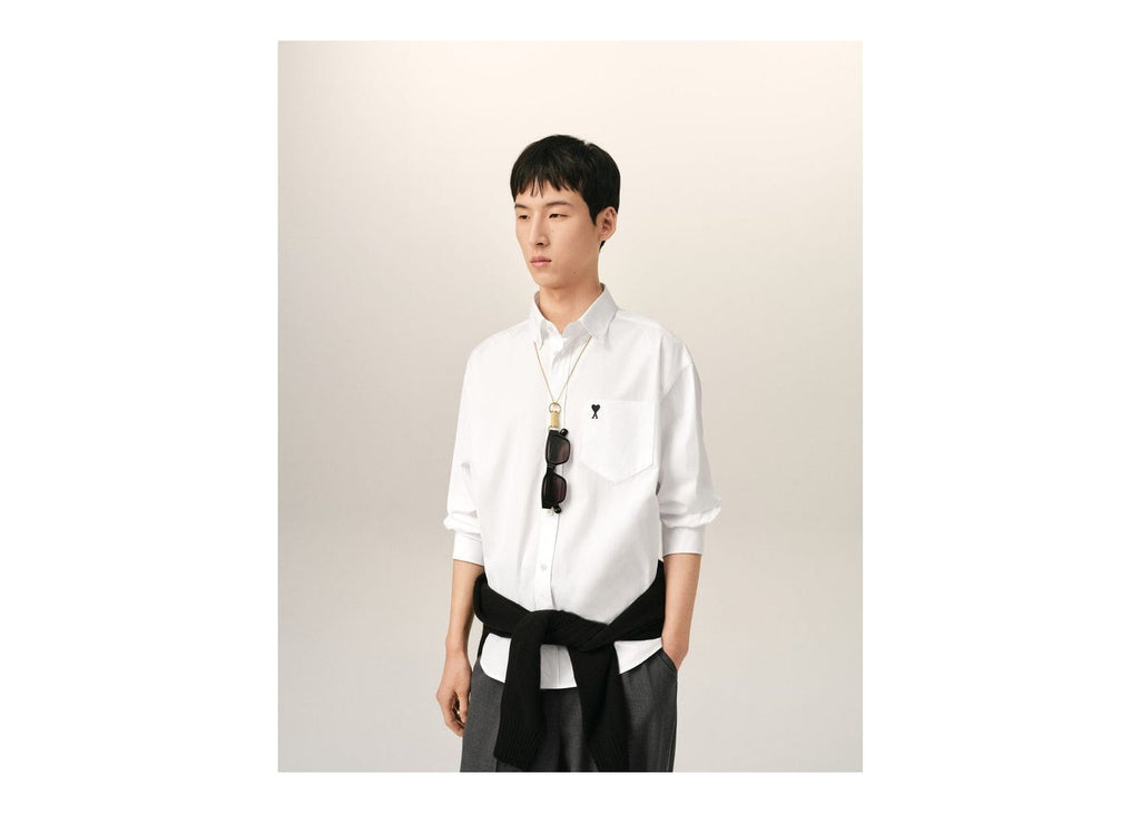 Ami Paris Ami De Coeur Boxy Cotton Shirt White