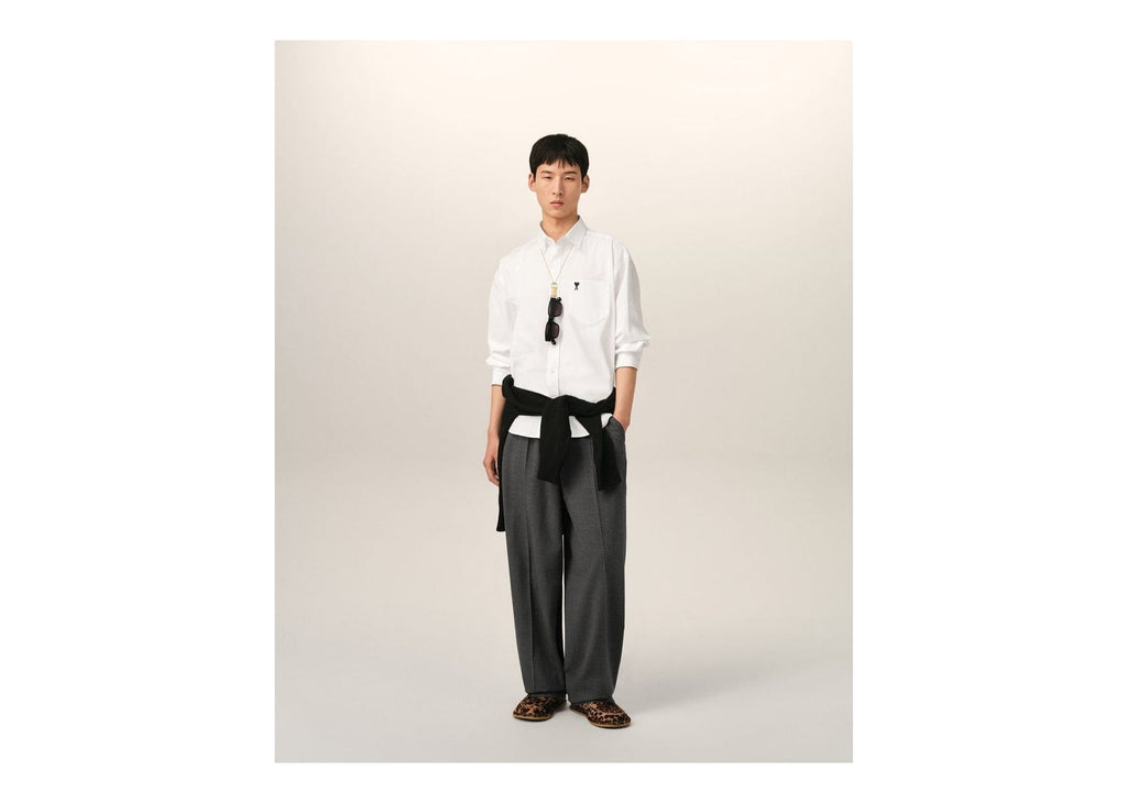 Ami Paris Ami De Coeur Boxy Cotton Shirt White