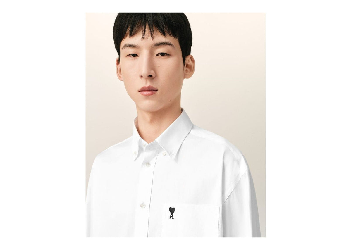 Ami Paris Ami De Coeur Boxy Cotton Shirt White