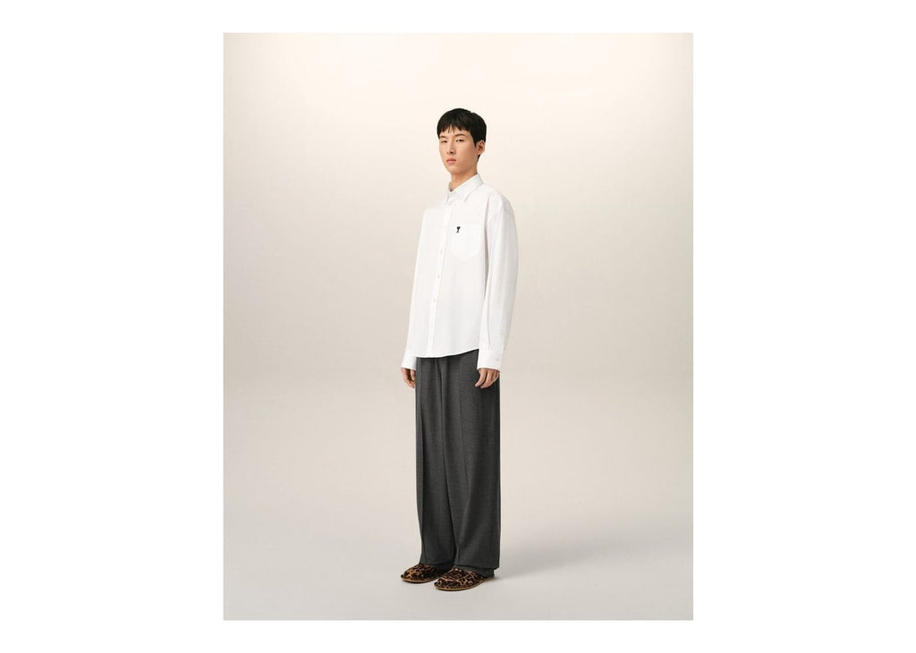 Ami Paris Ami De Coeur Boxy Cotton Shirt White
