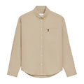 Ami Paris Ami De Coeur Boxy Embroidered Shirt Beige