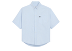 Ami Paris Ami De Coeur Boxy Embroidered Shirt Sky Blue