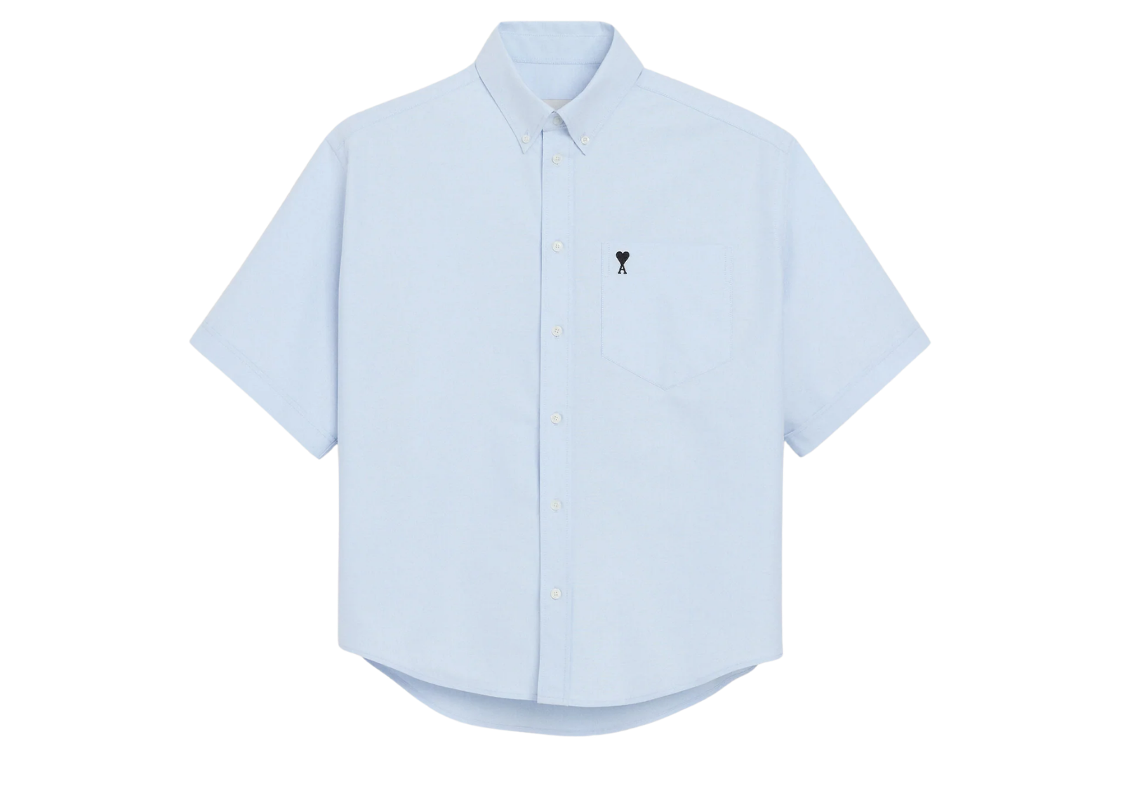 Ami Paris Ami De Coeur Boxy Embroidered Shirt Sky Blue