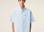Ami Paris Ami De Coeur Boxy Embroidered Shirt Sky Blue