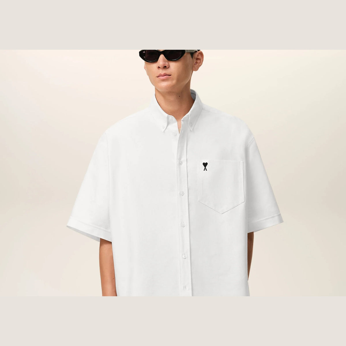 Ami Paris Ami De Coeur Boxy Embroidered Shirt White