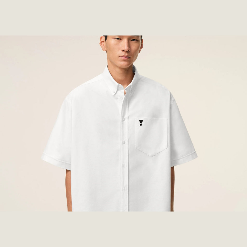 Ami Paris Ami De Coeur Boxy Embroidered Shirt White