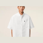 Ami Paris Ami De Coeur Boxy Embroidered Shirt White