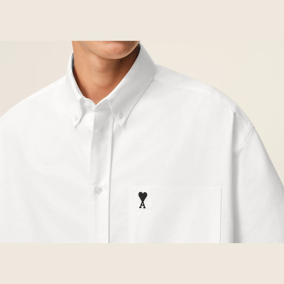 Ami Paris Ami De Coeur Boxy Embroidered Shirt White