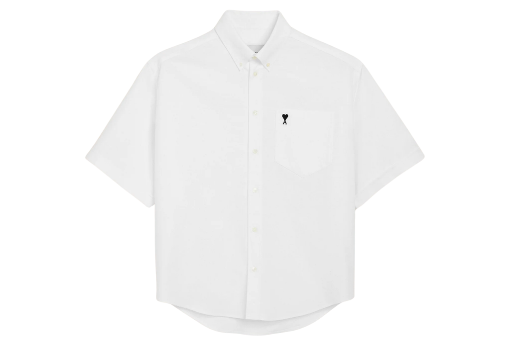 Ami Paris Ami De Coeur Boxy Embroidered Shirt White