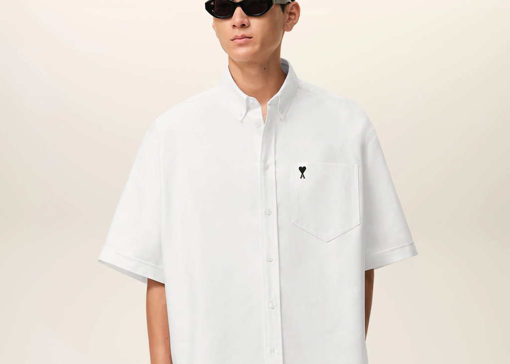 Ami Paris Ami De Coeur Boxy Embroidered Shirt White
