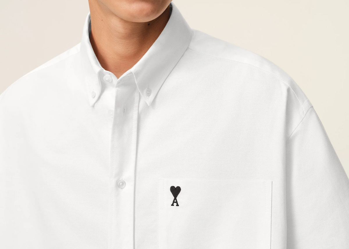 Ami Paris Ami De Coeur Boxy Embroidered Shirt White