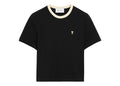 Ami Paris Ami De Coeur Contrasted Cotton T-Shirt Black/Ivory