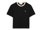 Ami Paris Ami De Coeur Contrasted Cotton T-Shirt Black/Ivory