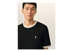 Ami Paris Ami De Coeur Contrasted Cotton T-Shirt Black/Ivory