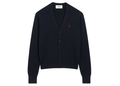 Ami Paris Ami De Coeur Contrasted Merino Wool Cardigan Blue
