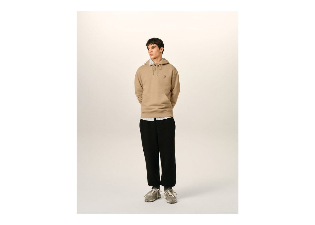 Ami Paris Ami De Coeur Cotton Hoodie Mastic Beige/Black