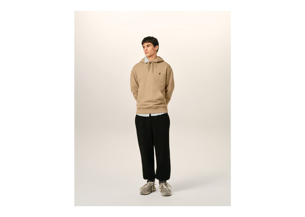Ami Paris Ami De Coeur Cotton Hoodie Mastic Beige/Black
