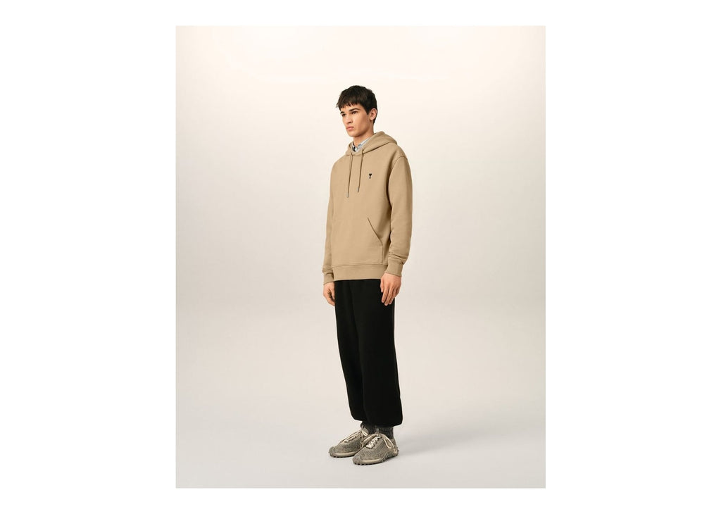 Ami Paris Ami De Coeur Cotton Hoodie Mastic Beige/Black