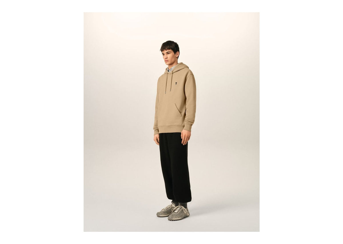Ami Paris Ami De Coeur Cotton Hoodie Mastic Beige/Black